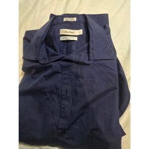 Men's Calvin Klein Navy Pinstripe Casual Button Down Shirt M